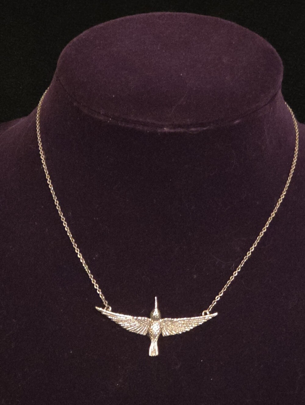The Good Collective Lucky Hummingbird Flying Sterling 16" Necklace